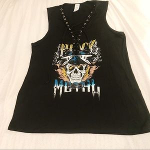 Lace up graphic tank 🖤